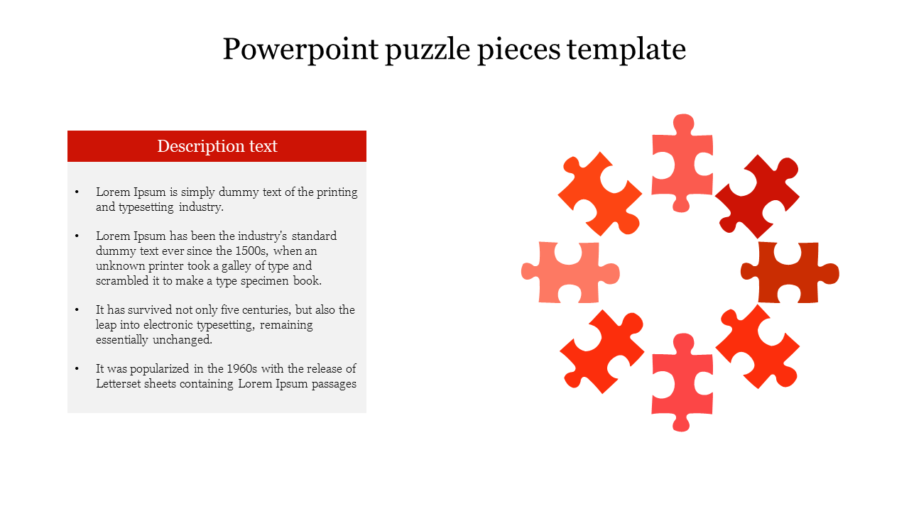 Awesome PowerPoint Puzzle Pieces Template-Bullet Points